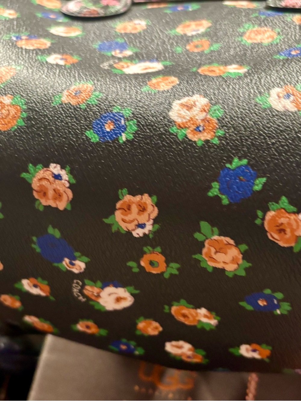 Coach Black Multi Floral Dome Satchel Like New - Picture 9 of 9